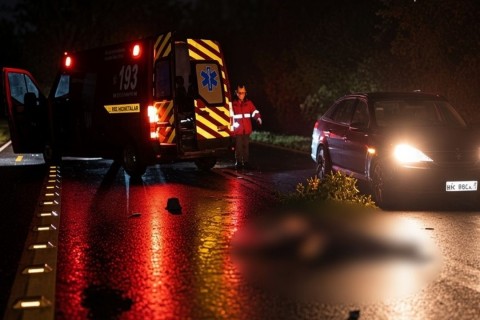 Motorista acha que atropelou animal e é surpreendido por pedestre caído na SC-415