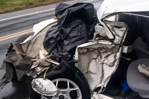 Acidente deixa fusca destruído e motorista morre após batida contra caminhão na SC-108