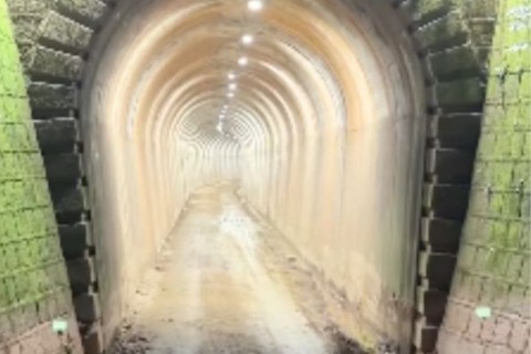 Maior túnel ferroviário de SC, escondido na mata e abandonado há 50 anos, ganha iluminação