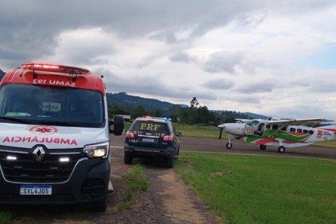 SAMU realiza novo apoio em transferência aeromédica de recém-nascido no Alto Vale