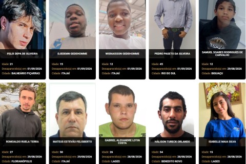 SC teve 12 desaparecimentos por dia e ficou entre as 10 maiores taxas do Brasil no 1° semestre de 2026